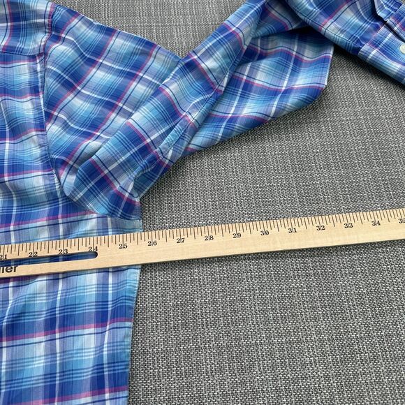Tommy Bahama Shirt Mens XXL Blue Plaid The Siesta Key Nylon Stretch Lightweight - Picture 7 of 8